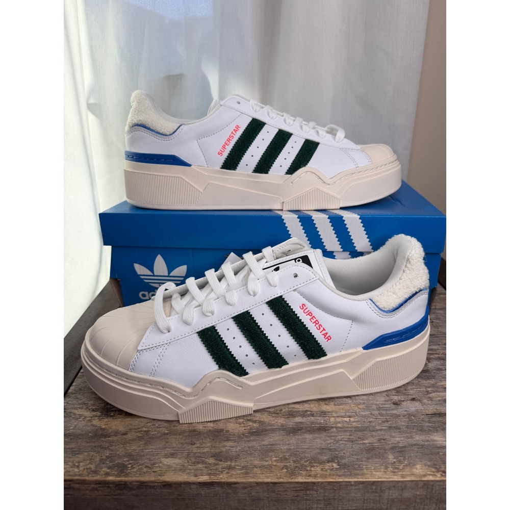 ADIDAS Superstar Bonega 2B W White Green Blue Platform Women's Size 10โ NEW